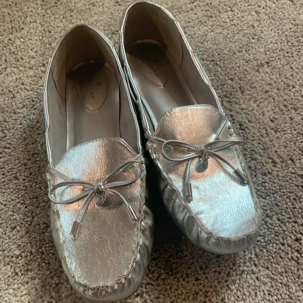 Silver loafers